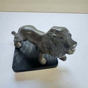 Heavy Brushed Bronze Finish Lion Hollow Metal Vintage Cast Metal 8"